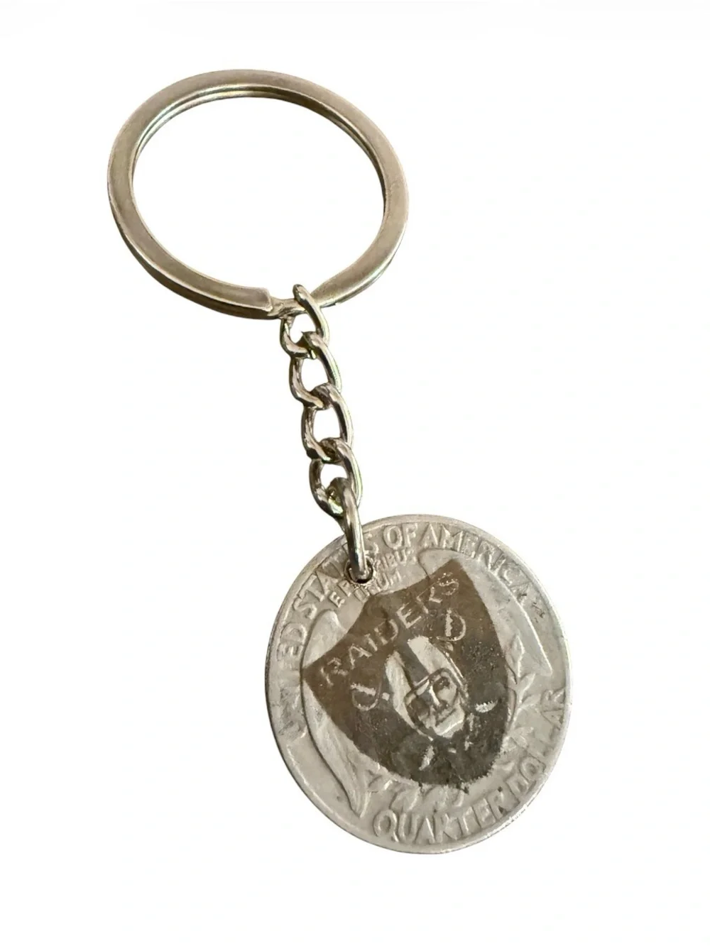 Las Vegas raiders quarter keychain